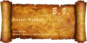 Baier Viktor névjegykártya